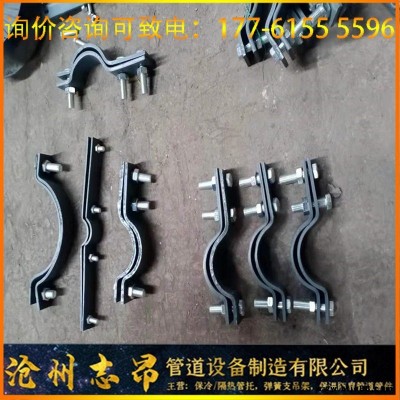志昂可來圖定制，大量現貨 標準型雙螺栓扁鋼管夾 支吊架用扁鋼鍍鋅管夾 三螺栓管卡規格齊全