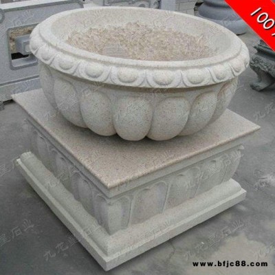 廠家直銷石雕花缽 花崗巖歐式花盆 庭院花缽雕塑 九龍星石業