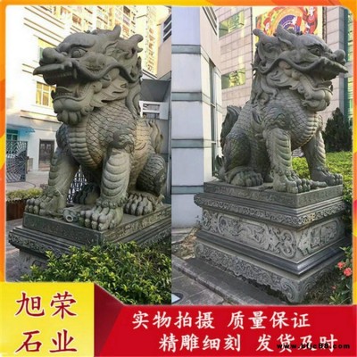 廠家直銷現(xiàn)貨供應石雕麒麟 耐腐蝕醫(yī)院門樓鎮(zhèn)宅麒麟石雕擺件