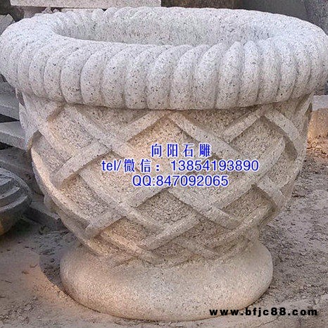 鹽城向陽(yáng)石雕花缽花盆黃銹石黃金麻園林景觀石雕花盆花缽廠家直銷批發(fā)加工定制