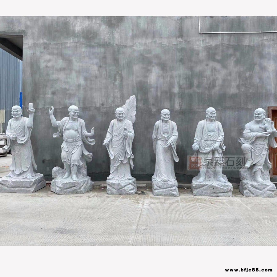 花崗巖十八羅漢石雕像 立像石頭羅漢像 福建石雕佛像