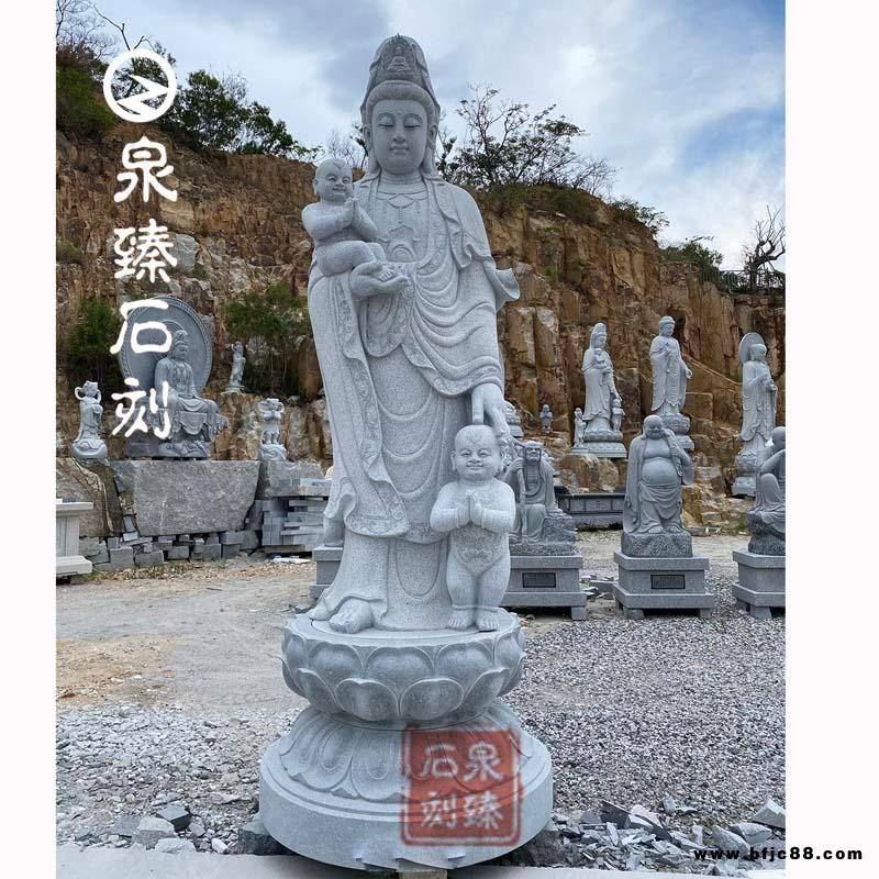 福建送子觀音石雕像 寺院花崗巖石頭觀音像 佛像廠家供應(yīng)
