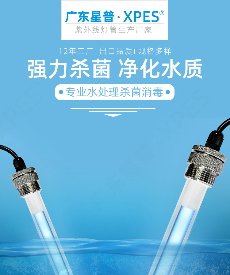 海產養(yǎng)殖業(yè)水底消毒混濁水質凈化全潛式殺菌燈1.jpg
