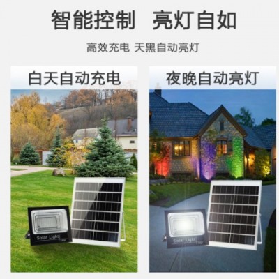led帶防水七彩太陽(yáng)能RGBW投光燈氛圍投射景觀遙控庭院照明