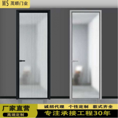 網(wǎng)紅極窄衛(wèi)生間長(zhǎng)虹玻璃平開(kāi)門(mén)廁所浴室門(mén)鈦鎂合金極簡(jiǎn)廚房臥室門(mén)