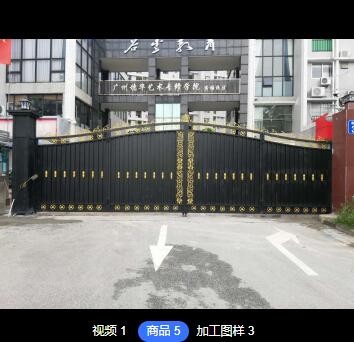 廣州廠家生產(chǎn)折疊雙開電動鐵藝門私家別墅庭院遙控熱鍍鋅鐵藝大門