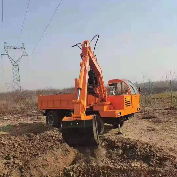 5噸輪式隨車挖掘機 四驅隨車挖 翔云 四不像挖掘機 建筑工程