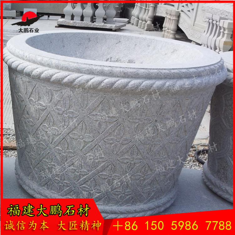 惠安石雕花盆廠 園林景觀石雕花缽廠家 石雕水缽圖片設(shè)計(jì) 福建石雕大鵬石材