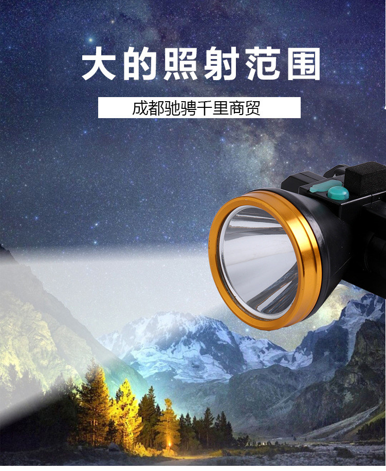 20W強光頭燈充電超亮戶外遠射LED 頭掛光 洞口礦燈手電筒示例圖1