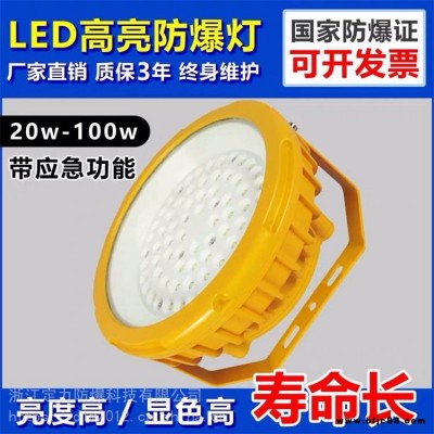 LED節能防爆泛光燈隔爆型 倉庫廠房50W80瓦100W加油站應急照明投光燈