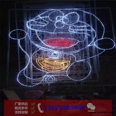 眾熠廠家直銷 加工定制各種叮當貓動物景觀燈 LED平面動物造型燈 品質可靠