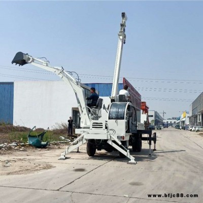 挖掘改裝吊挖一體機 輪式四驅吊挖一體機 建筑工地用挖掘裝載機