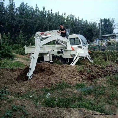 園林綠化吊挖一體機 輪式四驅挖掘裝載機 白事挖吊下葬車