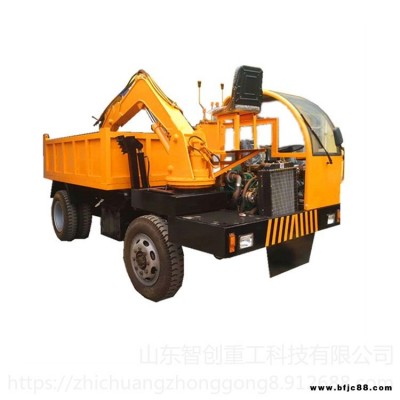 智創(chuàng) zc-1 輪式拉沙土四不像隨車挖 輪式后驅(qū)隨車挖機 車載式四不像挖機
