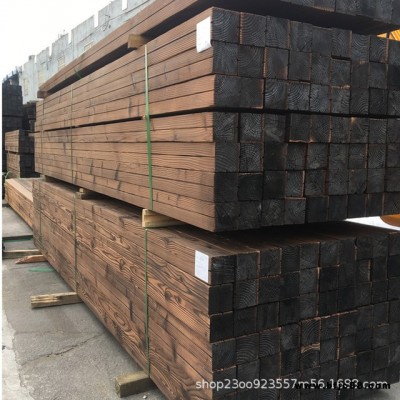 廠家批發碳化木板材 戶外防腐木方龍骨 地板景觀工程材料 防腐木材料