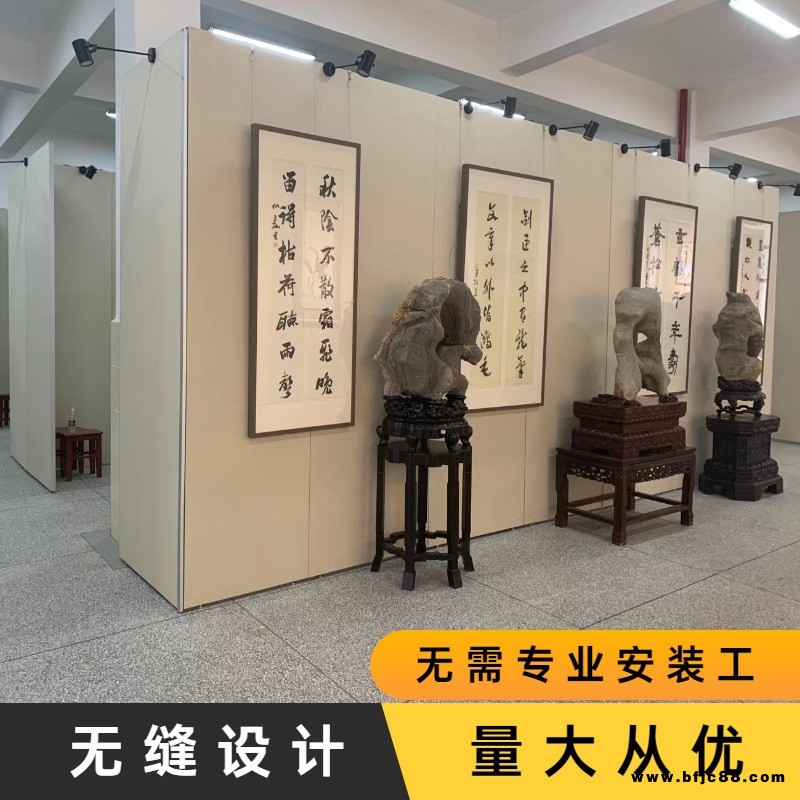 無縫書畫展板墻學校美術文化館作品攝影宣傳隔斷貼亞麻布藝術板墻