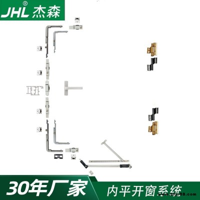 內平開窗五金件 門窗五金系統NPKC-02帶轉角器 JHL杰森五金門窗配件 可加裝風撐