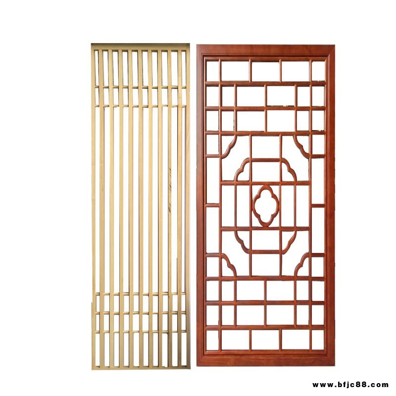 新中式仿古門窗玄關(guān)隔斷 屏風(fēng)背景客廳鏤空實(shí)木花格定做
