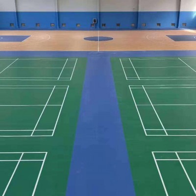 羽毛球PVC地板 籃球場pvc地膠 運動地板公司 pvc地膠廠家 南寧運動地板膠公司施工