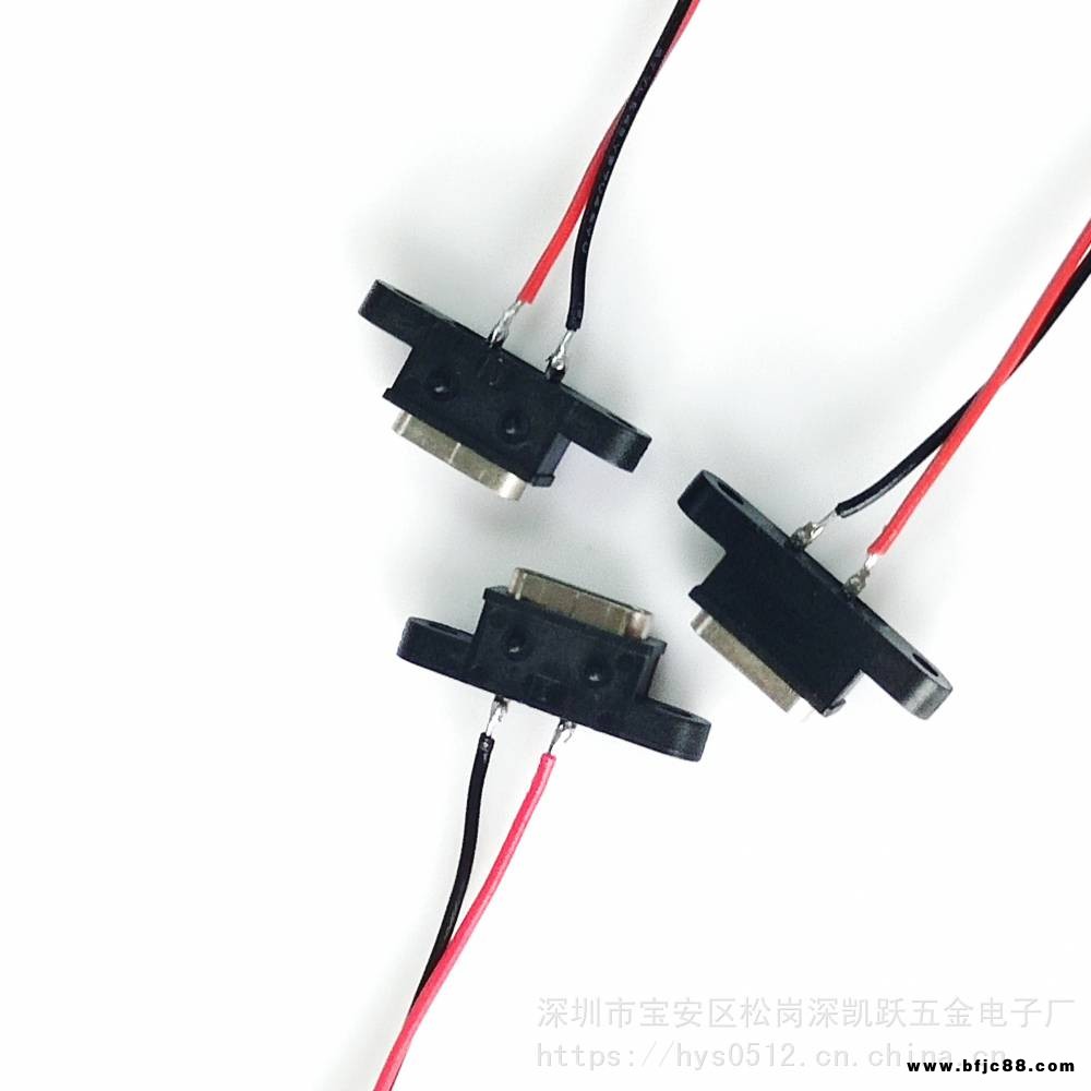 TYPE-C 2P防水母座焊線式 雙耳帶孔L=7.2立式插板防水IPX8級 type-c 帶線防水