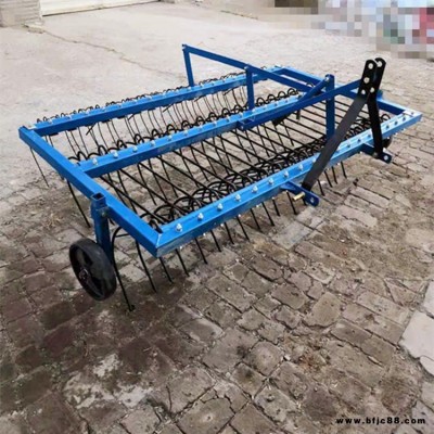 航遠1LM-2.0小型廢舊地膜摟膜機批發，拖拉機后懸掛的3排摟齒的殘膜回收機價格，帶卸膜裝置，卸膜方便