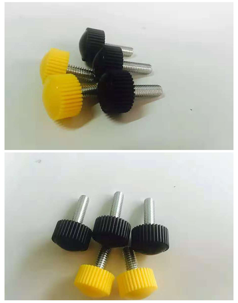 滾花圓柱型把手 直紋調節手柄 螺栓緊固件塑料膠頭手擰螺桿m4m5m6示例圖4