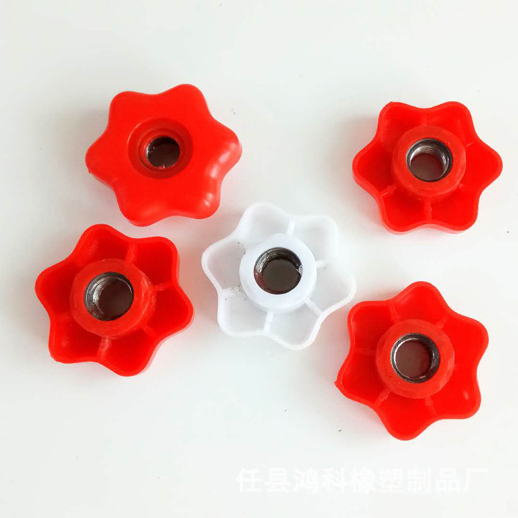 廠家直銷梅花六星通頭螺母緊固件M8M10M12M14塑料通孔手柄螺絲示例圖4
