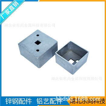 陽臺欄桿方接頭 護欄橫管接立柱鋁合金連接件 護欄鑄鋁外接頭示例圖2