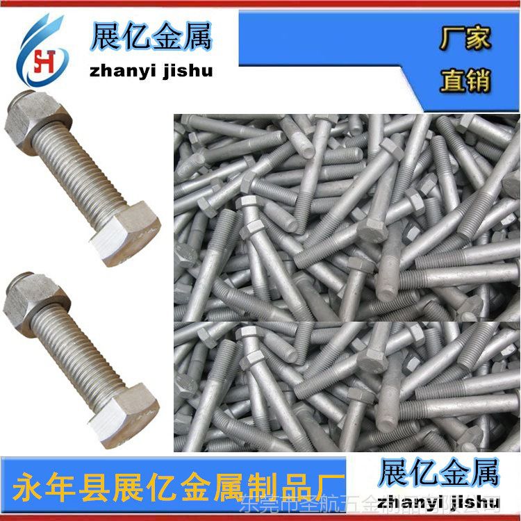 熱鍍鋅螺栓，緊固件，熱鍍鋅螺絲，標準件，熱浸鋅螺栓 螺絲