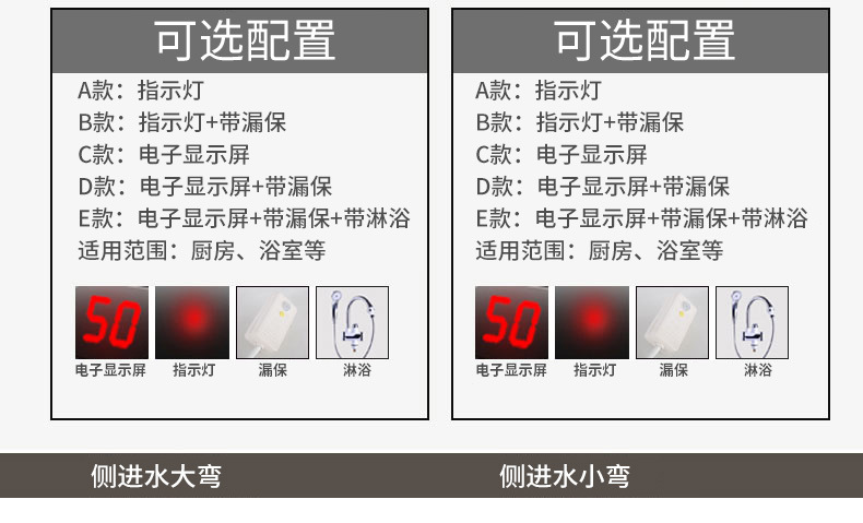 新款數(shù)顯1秒迅熱雙手柄電熱水器電熱水龍頭快速加熱即熱生產(chǎn)廠家示例圖5