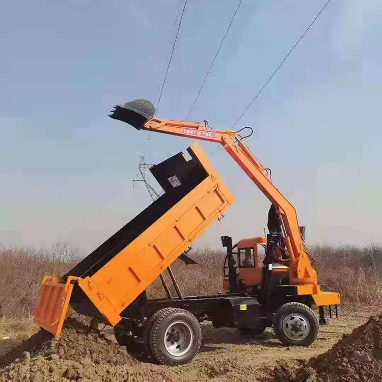 輪式六驅隨車挖 土方自卸隨車挖 翔云 四不像挖掘裝載機 大量供應