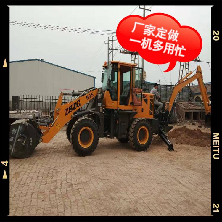 鏟車勾機 工作穩定性好 前攪拌后挖機兩頭忙 大慶