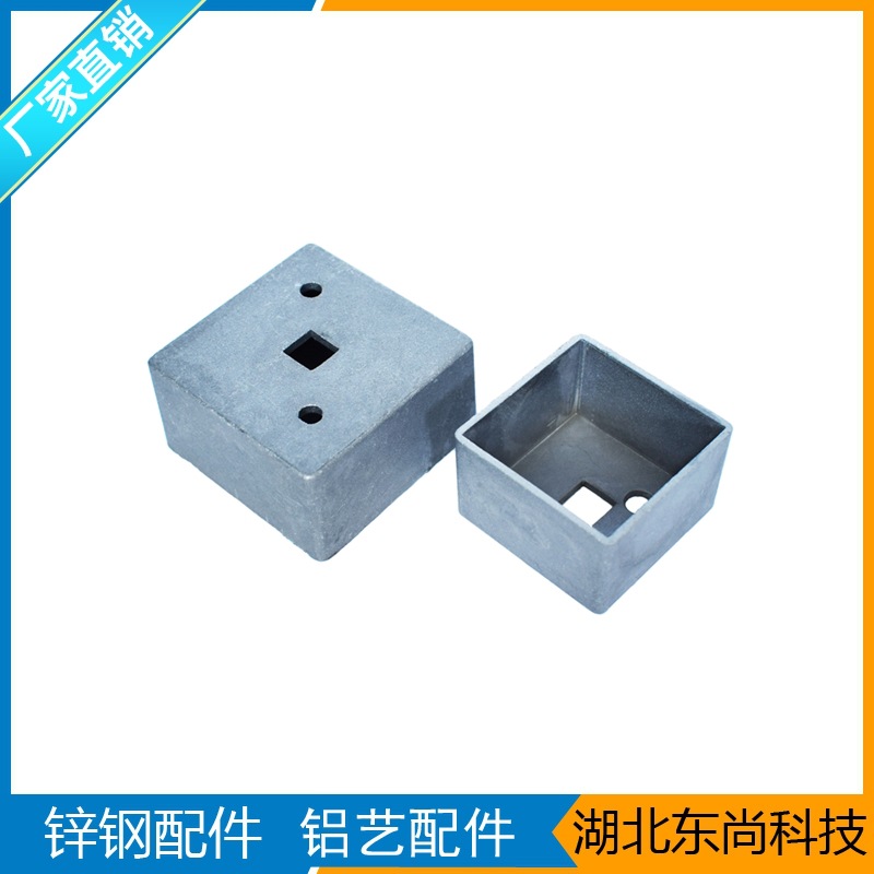 陽臺欄桿方接頭 護欄橫管接立柱鋁合金連接件 護欄鑄鋁外接頭示例圖2