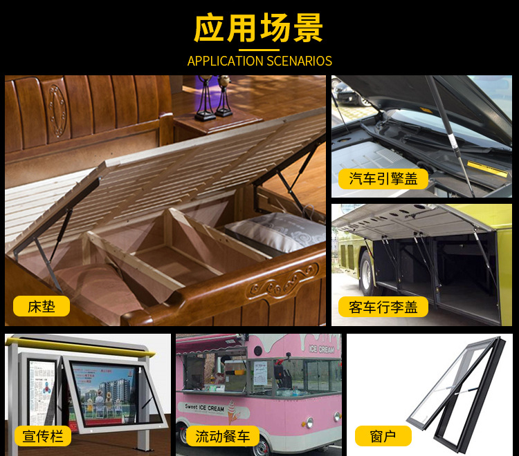 訂制不銹鋼氣彈簧支撐桿 氣動(dòng)液壓氣壓桿 柜門支撐液壓桿生產(chǎn)廠家示例圖1
