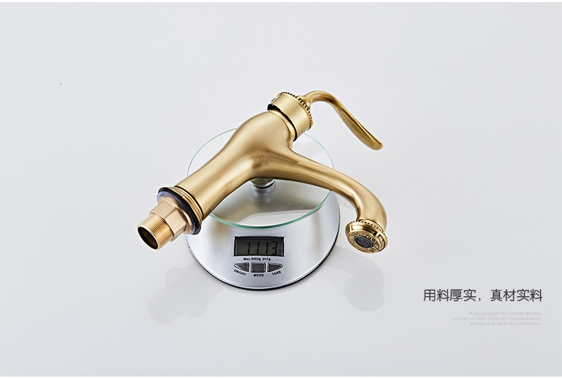 水龍頭全銅套裝 土豪金冷熱混水面盆臉盆龍頭批發 歐式臺上盆龍頭示例圖12