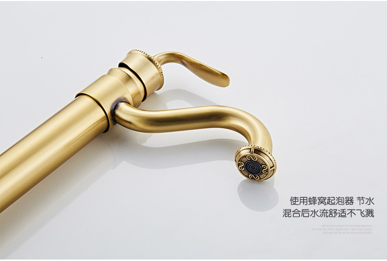 全銅水龍頭 冷熱混水面盆臉盆龍頭批發 全銅仿古面盆歐式龍頭示例圖6