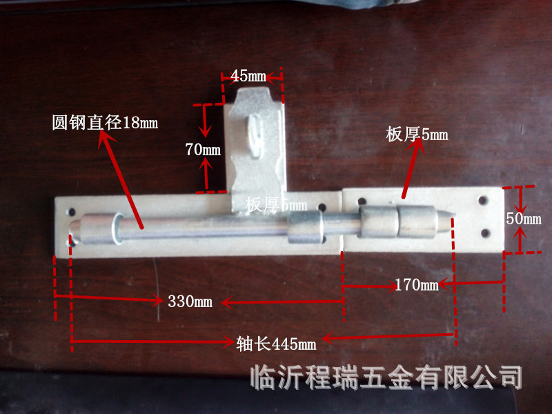 500分體大門栓 鐵插銷 重型鐵門插銷 鐵藝門專用門栓 加固門栓示例圖7