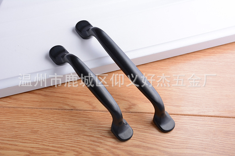 美式黑色櫥柜拉手現代簡約歐式鋁合金抽屜拉手家具五金衣柜門把手示例圖14