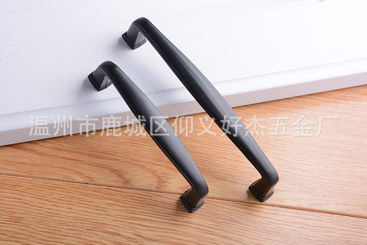 美式黑色櫥柜拉手現代簡約歐式鋁合金抽屜拉手家具五金衣柜門把手示例圖19