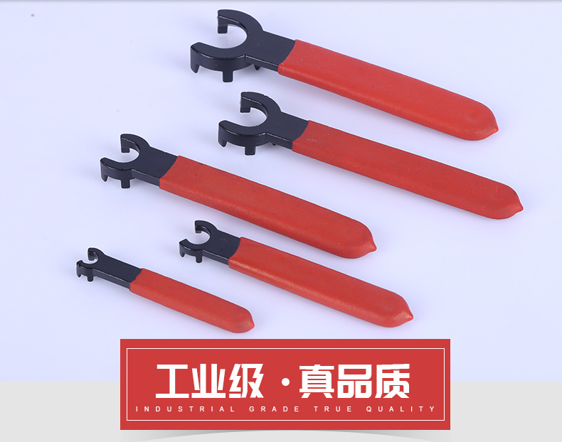 廠家供應ER25M數控刀柄扳手淬火發黑紅膠套月牙扳手ER扳手規格全示例圖3