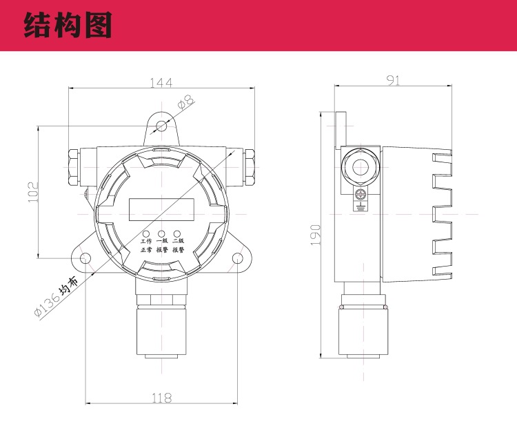 數碼管氣體檢測變送器 廠家直銷 氣體變送器示例圖3