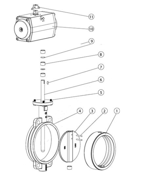 廠家熱賣斯凱浮襯膠蝶閥 國(guó)標(biāo)法蘭蝶閥 對(duì)夾式垂直板式電動(dòng)蝶閥示例圖6