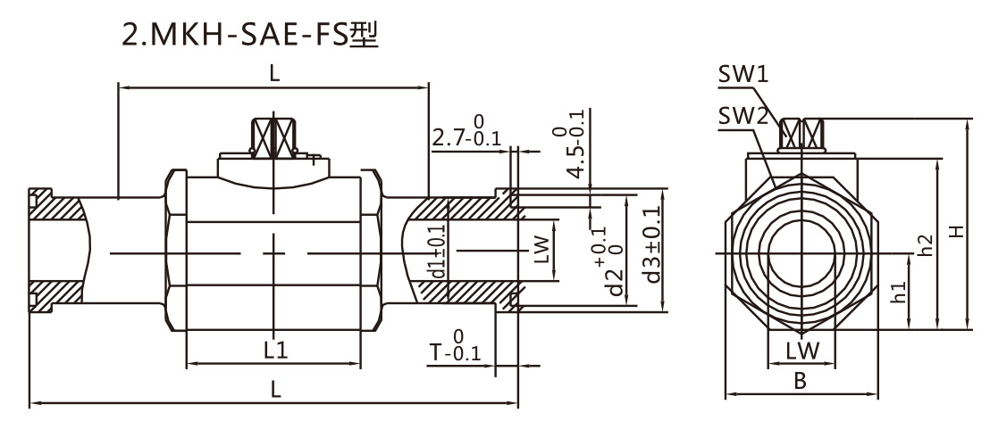 廠家（Bolev）直供液壓閥：高壓球閥-BKH(MKH)-SAE-FS示例圖5