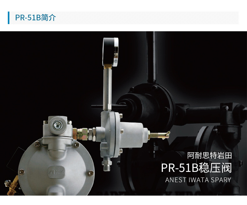 ANEST IWATA日本巖田噴涂線涂料減壓閥 PR-51B穩壓閥 原裝示例圖2