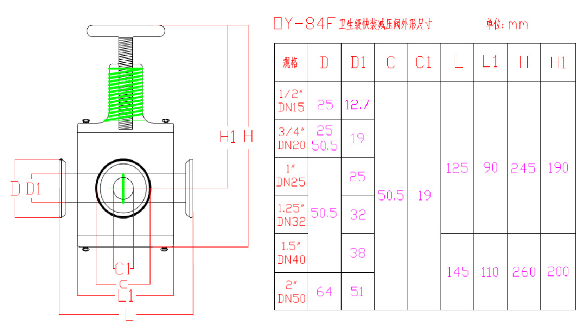 衛生級減壓閥/廠家直銷快裝減壓閥/OY-84F衛生級快裝減壓閥示例圖99