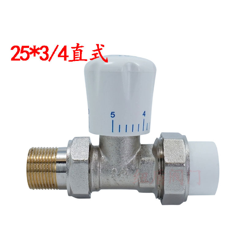 黃銅手動(dòng)PPR溫控閥32角式 暖氣片專用 直式恒溫調(diào)節(jié)閥20 25MM示例圖7