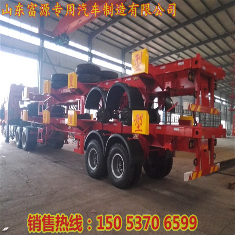 龍骨式集裝箱運(yùn)輸貨車 集裝箱骨架半掛車 鵝頸式骨架車盤架子