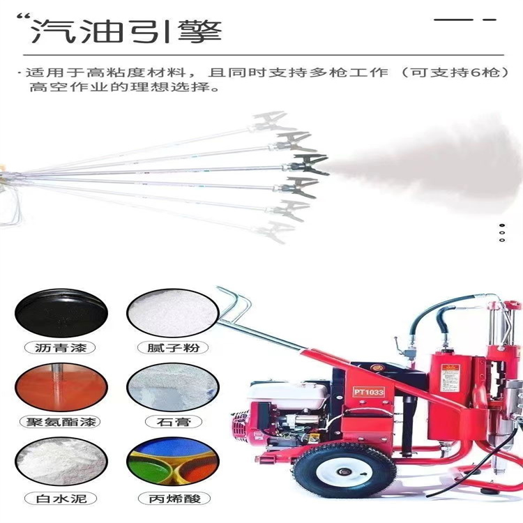 普田普特PT1033重型液壓噴粉機膩子涂料防水防火乳膠漆油漆噴涂機示例圖7