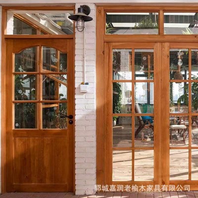 老榆木廚房衛(wèi)生間玻璃門咖啡奶茶甜品店服裝店玻璃木門臥室單開門